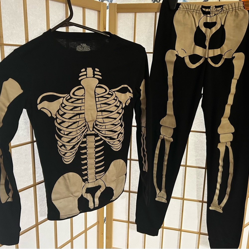 Source Unknown Skeleton Print Kids Pajama Set